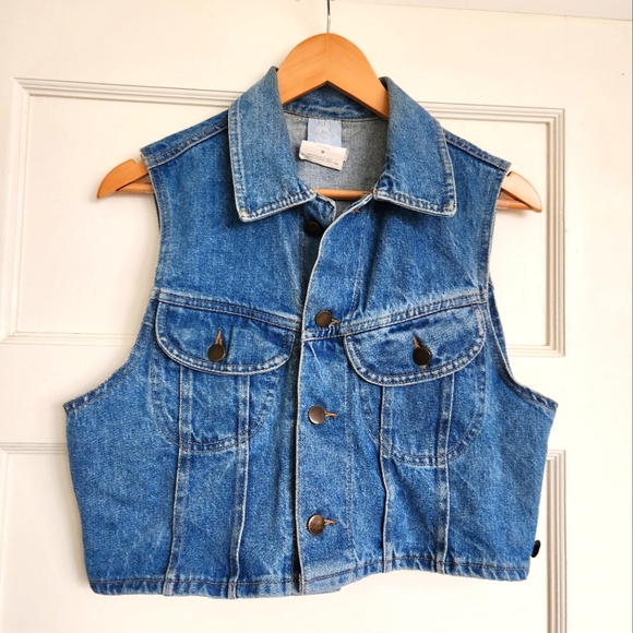 Vintage Jackets & Blazers - Vintage Denim Vest Womens Small
